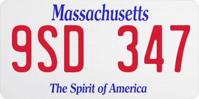 MA license plate 9SD347