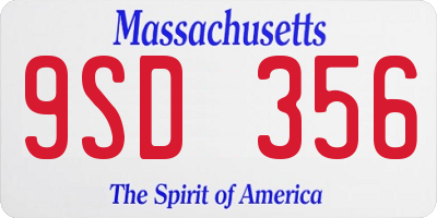 MA license plate 9SD356