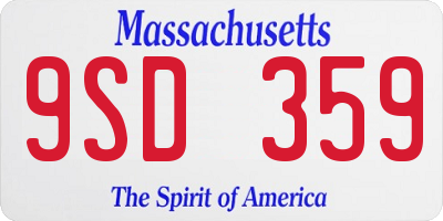 MA license plate 9SD359