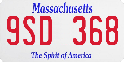 MA license plate 9SD368