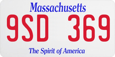 MA license plate 9SD369