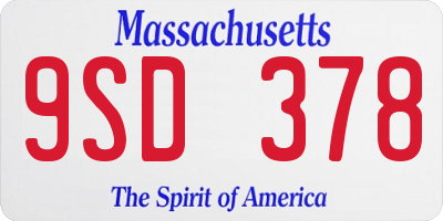 MA license plate 9SD378