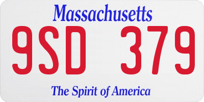 MA license plate 9SD379