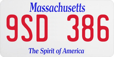 MA license plate 9SD386
