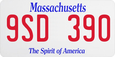 MA license plate 9SD390