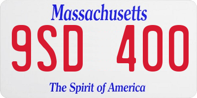 MA license plate 9SD400