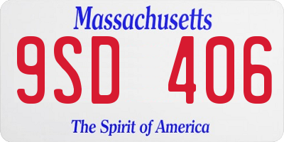 MA license plate 9SD406