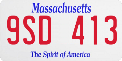 MA license plate 9SD413