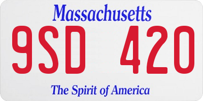 MA license plate 9SD420