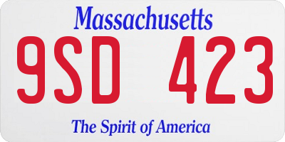 MA license plate 9SD423