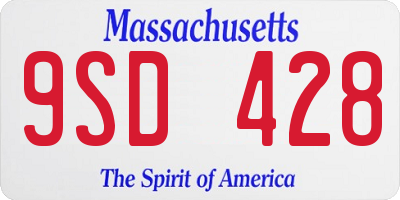 MA license plate 9SD428