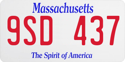 MA license plate 9SD437