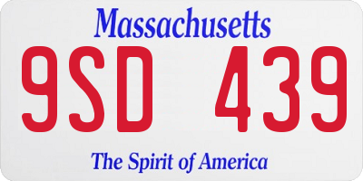 MA license plate 9SD439