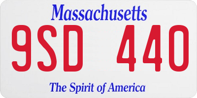 MA license plate 9SD440