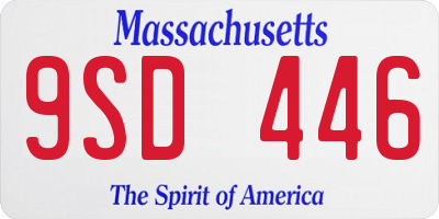 MA license plate 9SD446