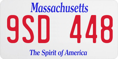 MA license plate 9SD448