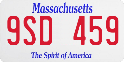 MA license plate 9SD459