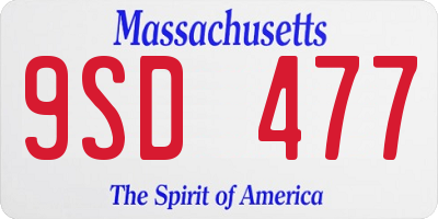 MA license plate 9SD477