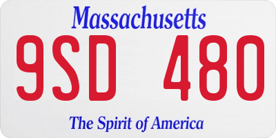MA license plate 9SD480