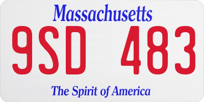 MA license plate 9SD483