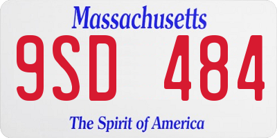 MA license plate 9SD484