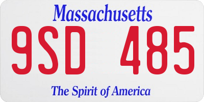MA license plate 9SD485