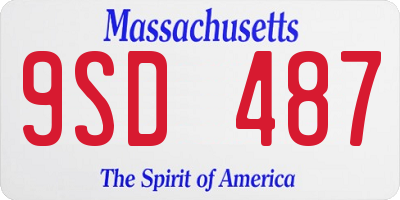 MA license plate 9SD487