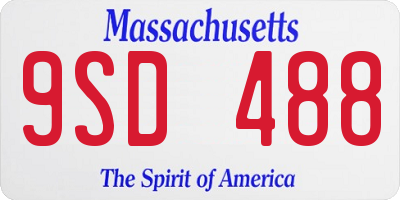 MA license plate 9SD488