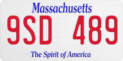 MA license plate 9SD489