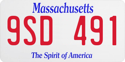 MA license plate 9SD491