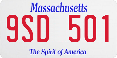 MA license plate 9SD501