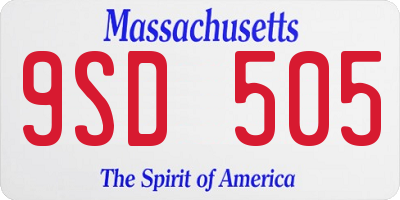 MA license plate 9SD505
