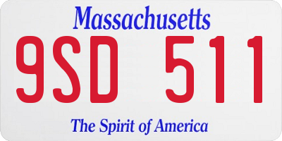 MA license plate 9SD511