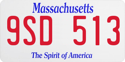 MA license plate 9SD513