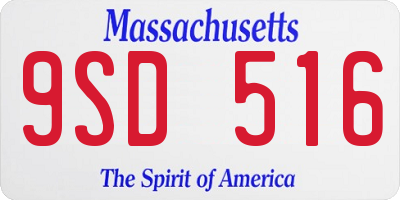 MA license plate 9SD516