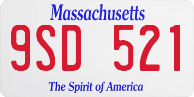 MA license plate 9SD521
