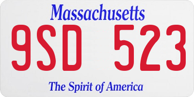 MA license plate 9SD523