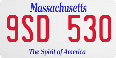 MA license plate 9SD530
