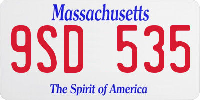 MA license plate 9SD535
