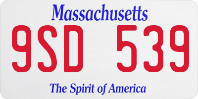 MA license plate 9SD539