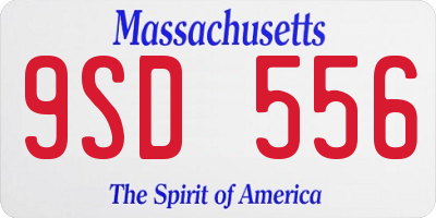 MA license plate 9SD556
