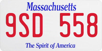 MA license plate 9SD558