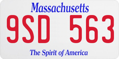 MA license plate 9SD563