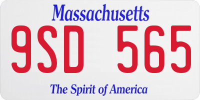 MA license plate 9SD565