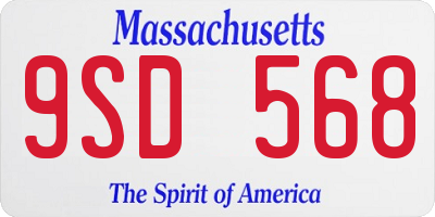 MA license plate 9SD568