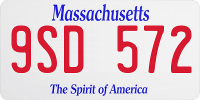 MA license plate 9SD572