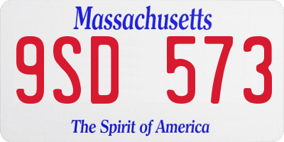 MA license plate 9SD573