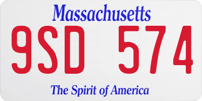 MA license plate 9SD574