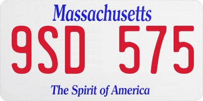 MA license plate 9SD575