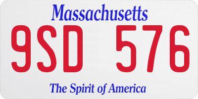 MA license plate 9SD576